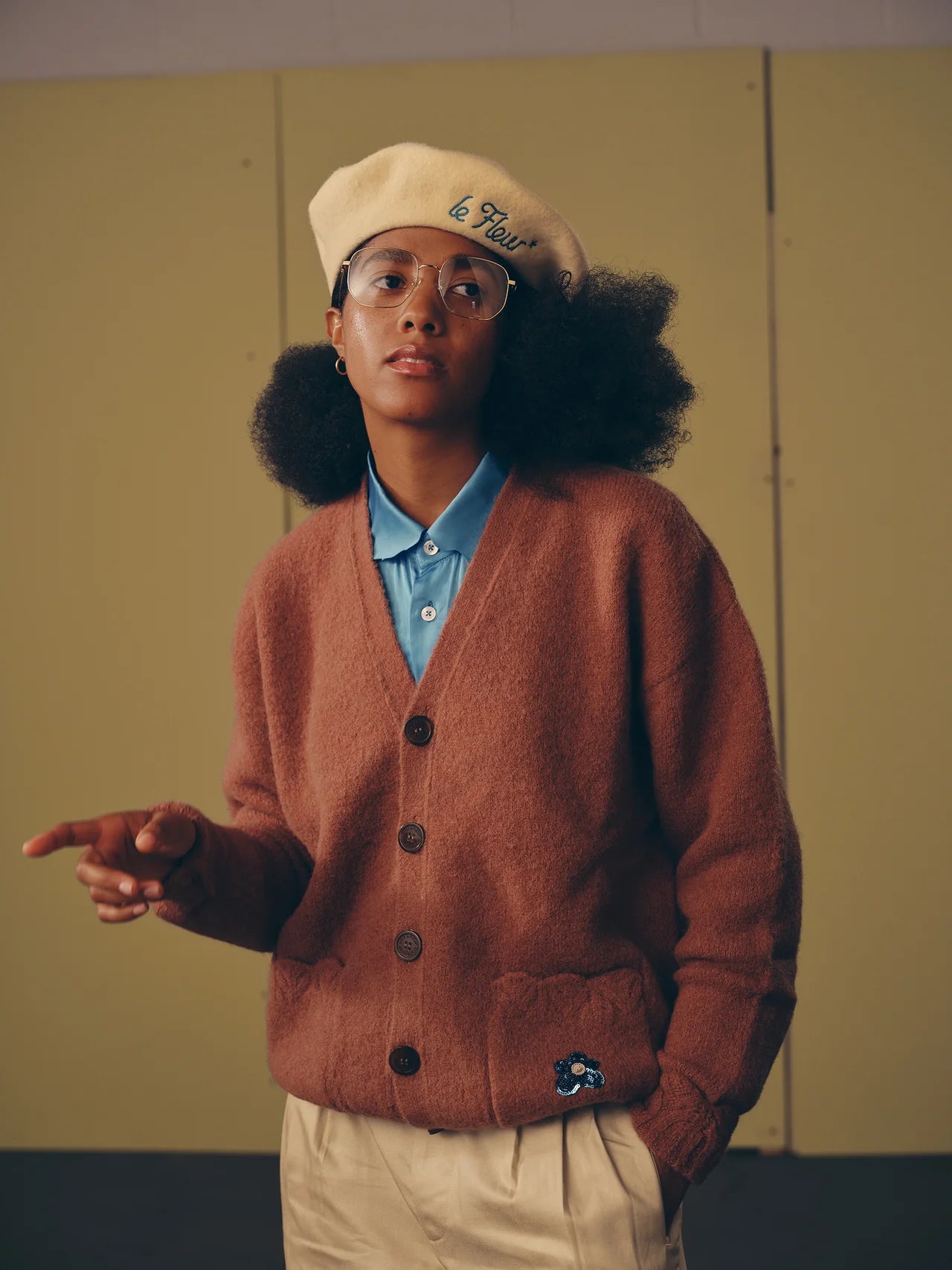 Pantalones de punto de cadena crema-Tyler, The Creator's GOLF le FLEUR*