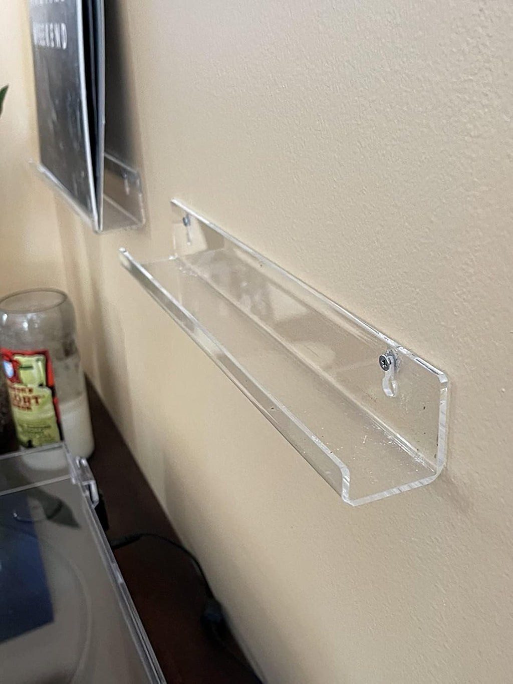 Estante para discos de vinilo transparente para montaje en pared