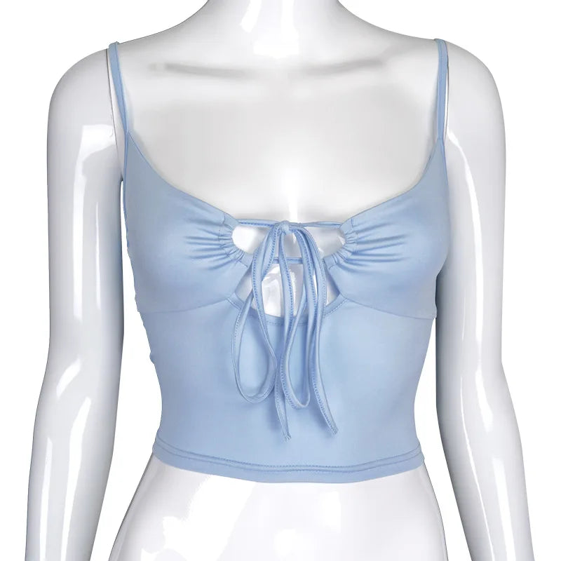 Top Crop de Verano para Mujer - Camiseta Sin Mangas Sólida y Sexy Y2K