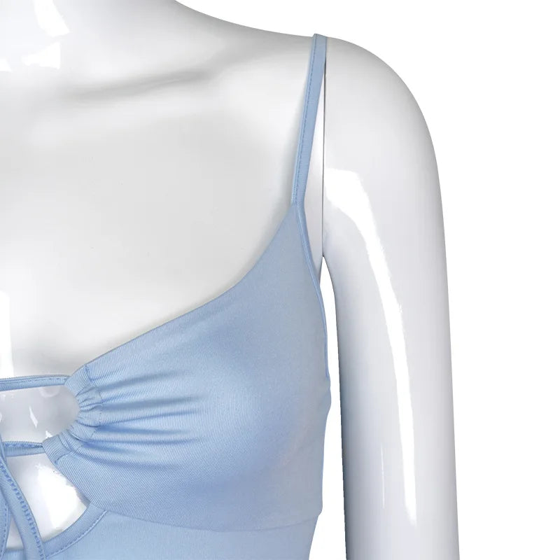 Top Crop de Verano para Mujer - Camiseta Sin Mangas Sólida y Sexy Y2K