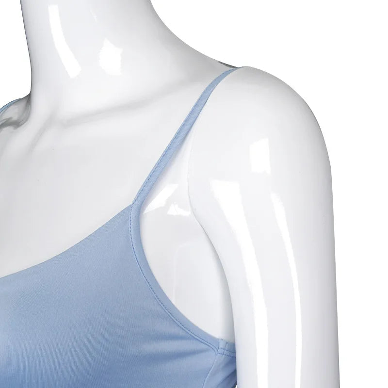 Top Crop de Verano para Mujer - Camiseta Sin Mangas Sólida y Sexy Y2K