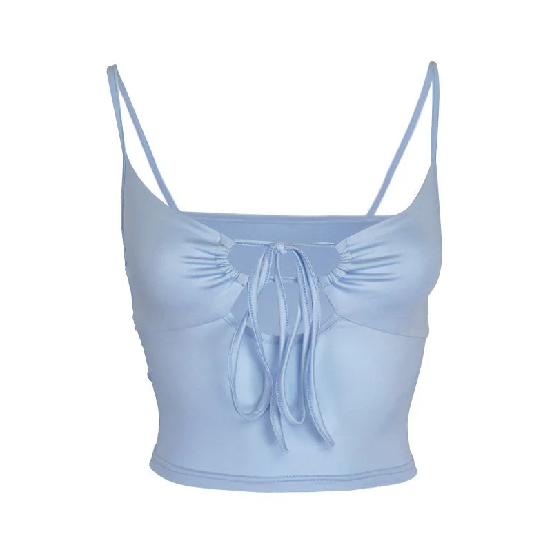 Top Crop de Verano para Mujer - Camiseta Sin Mangas Sólida y Sexy Y2K