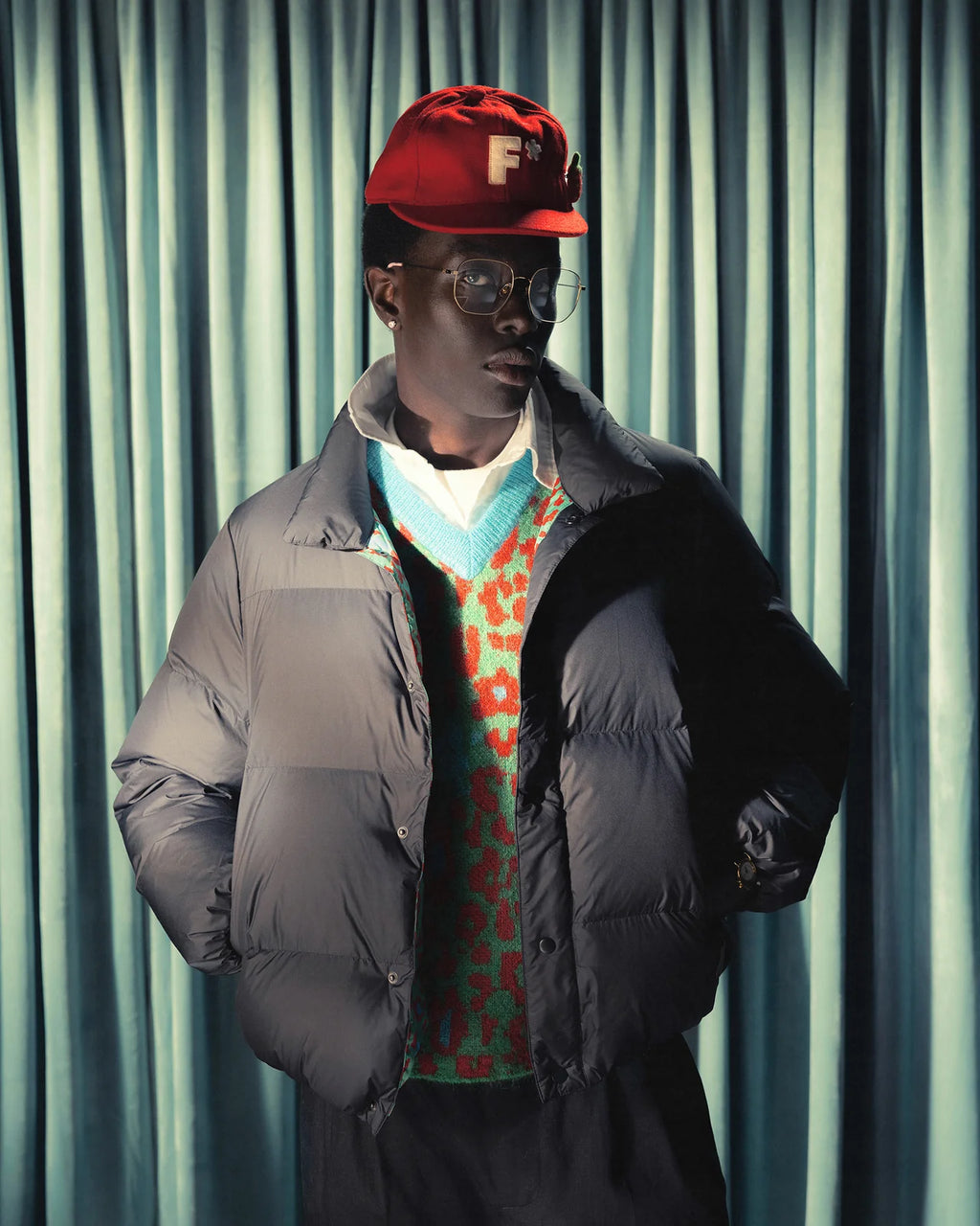 Chaqueta acolchada con cuello negro-Tyler, The Creator's GOLF le FLEUR*