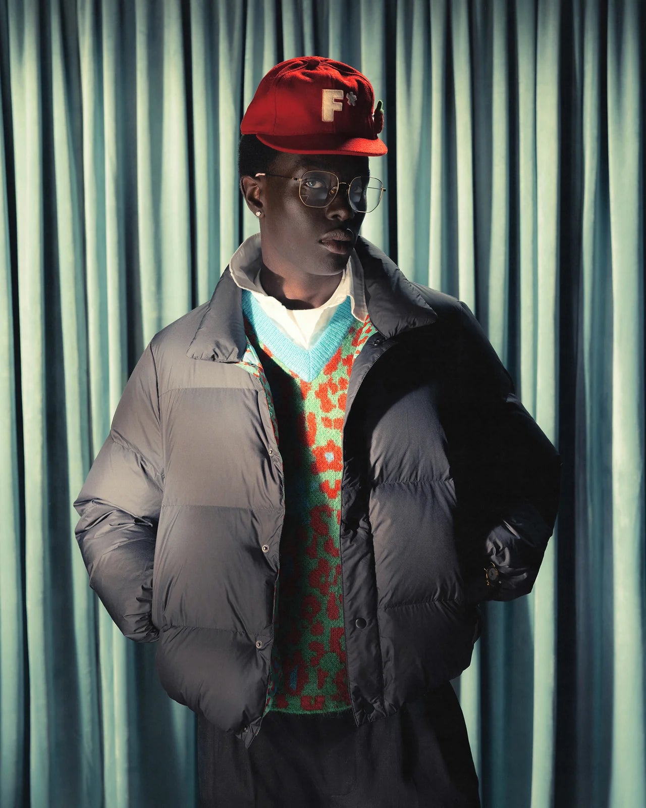 Chaqueta acolchada con cuello negro-Tyler, The Creator's GOLF le FLEUR*