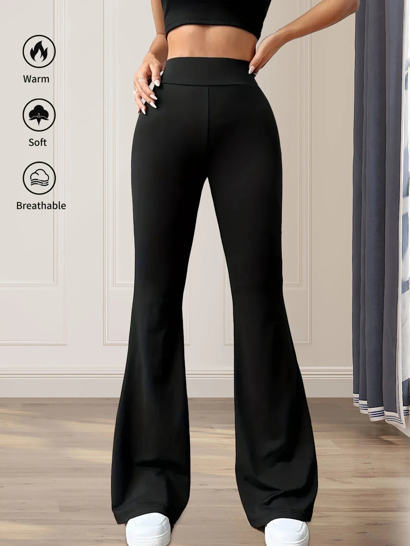 Pantalones Flare Altos para Mujer - Ajustados y Elegantes