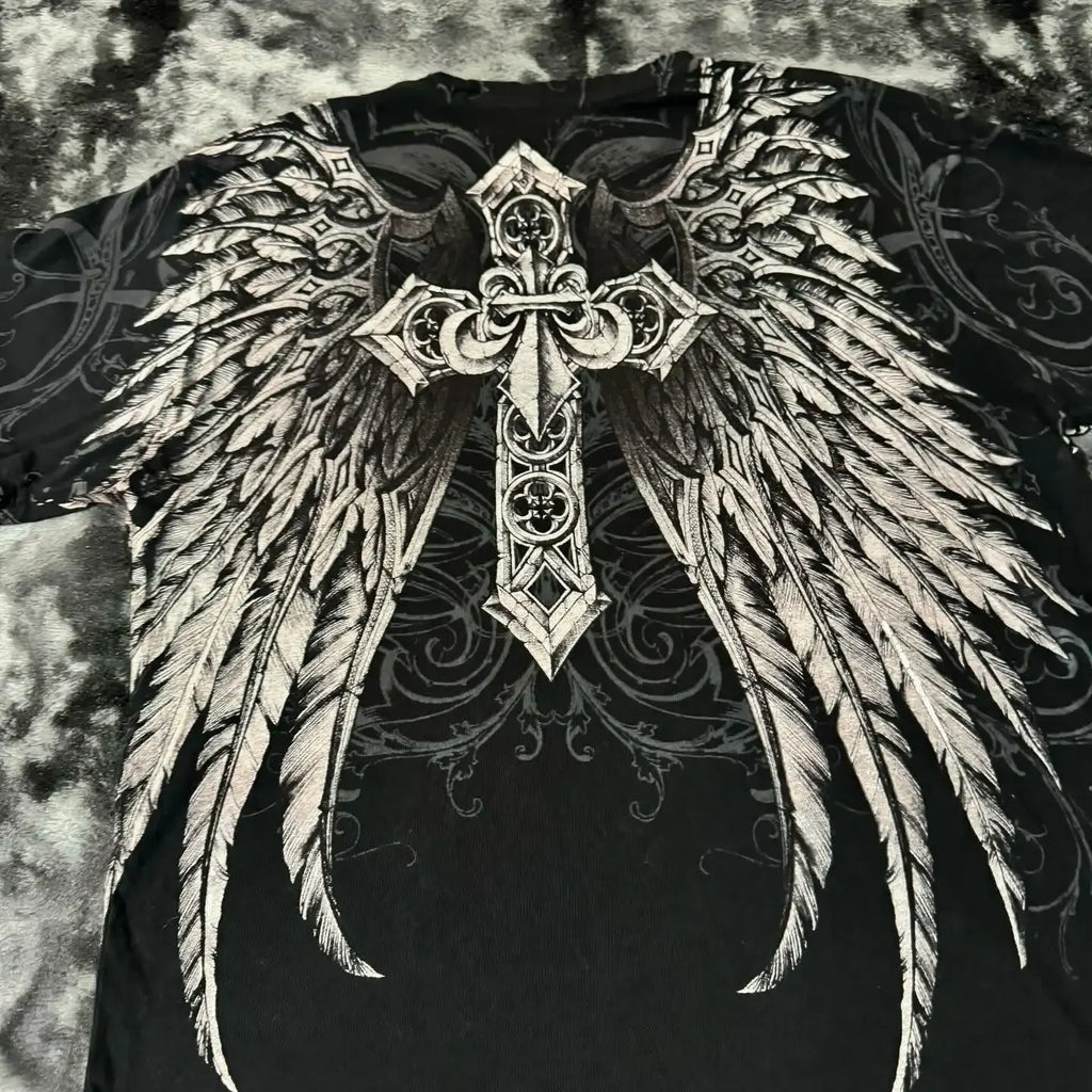 Camiseta Y2K de Algodón Oversized para Mujer - Estilo Punk Hip Hop Vintage