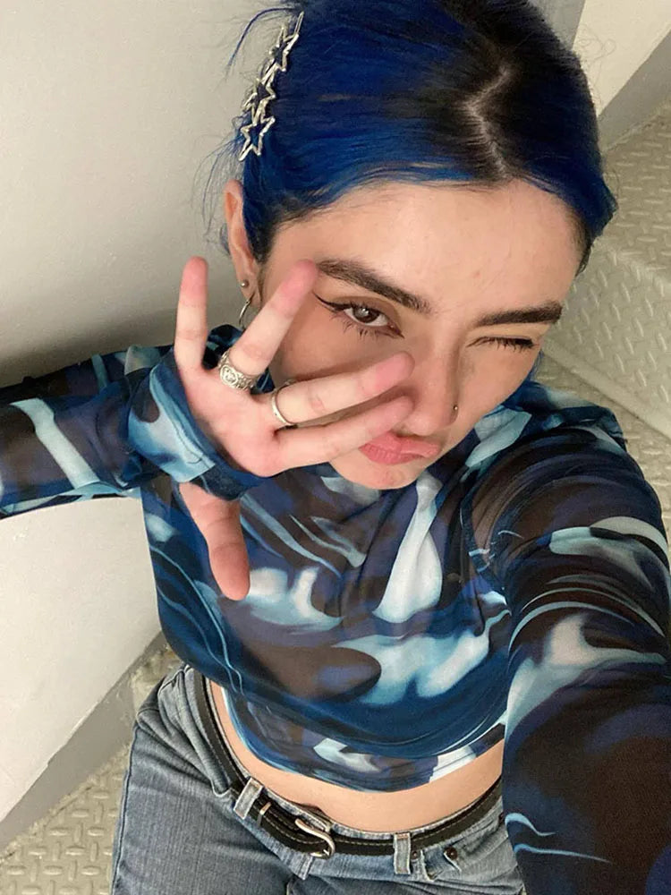 **Top Corto de Mujer de Malla Estilo Streetwear - Elegante y Sexy**