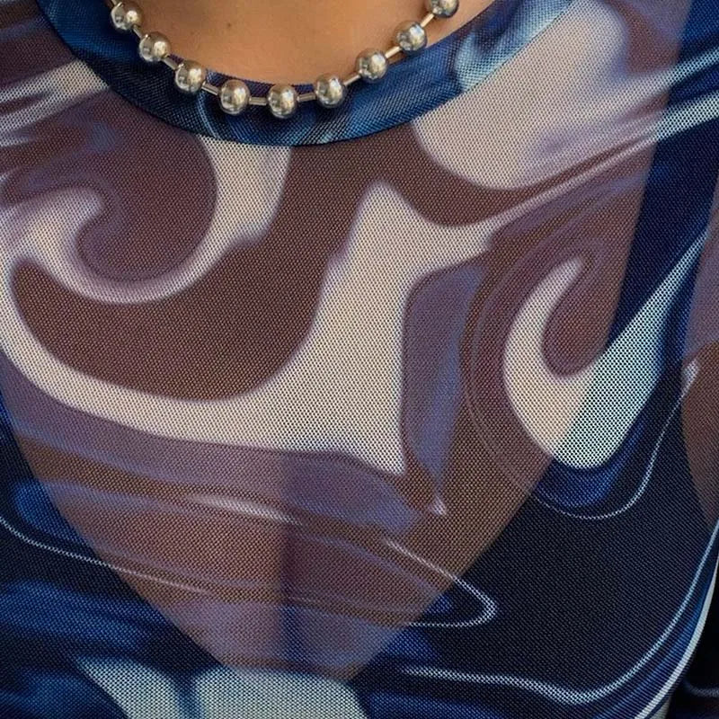 **Top Corto de Mujer de Malla Estilo Streetwear - Elegante y Sexy**