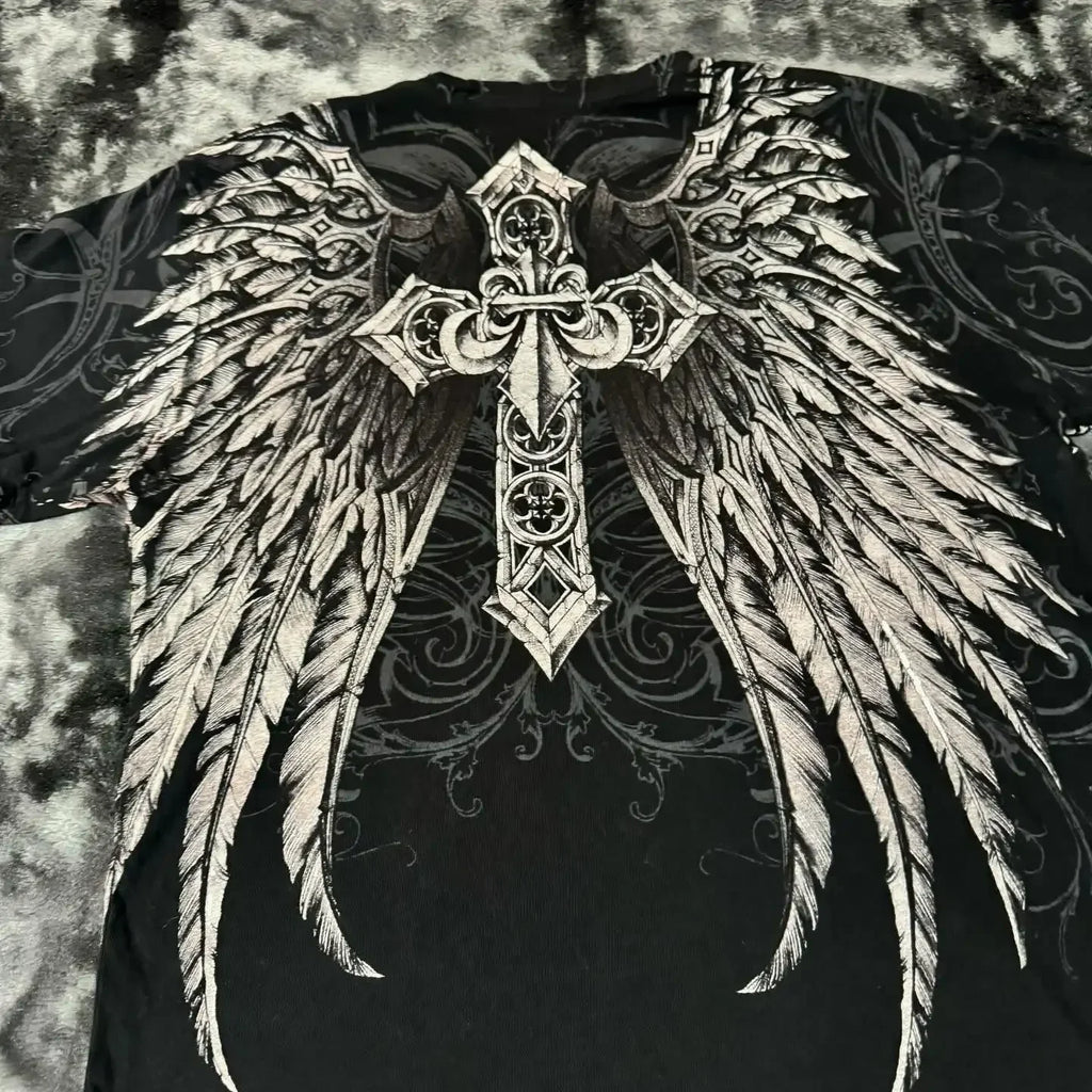 Camiseta Y2K de Algodón Oversized para Mujer - Estilo Punk Hip Hop Vintage