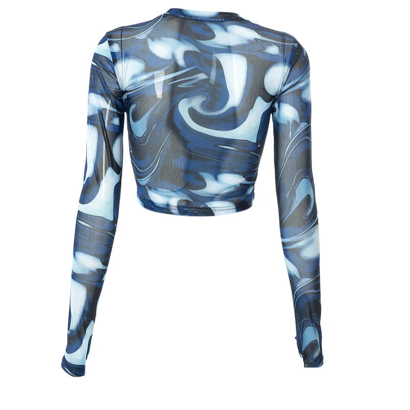 **Top Corto de Mujer de Malla Estilo Streetwear - Elegante y Sexy**