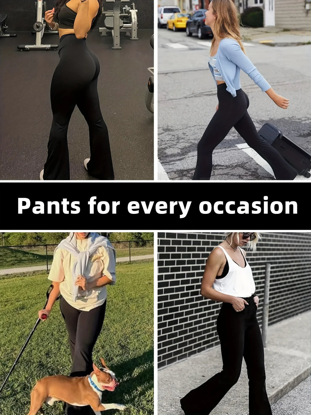 Pantalones Flare Altos para Mujer - Ajustados y Elegantes