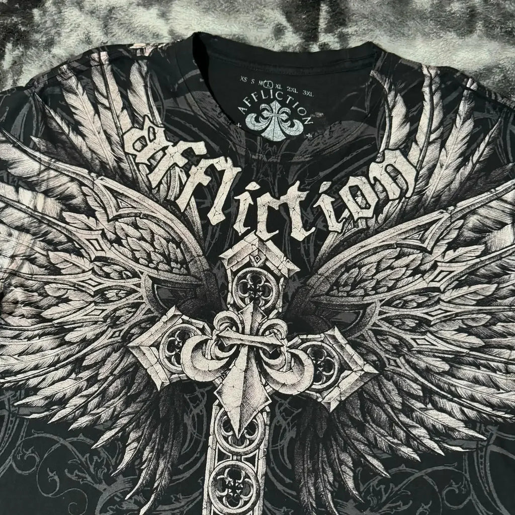 Camiseta Y2K de Algodón Oversized para Mujer - Estilo Punk Hip Hop Vintage