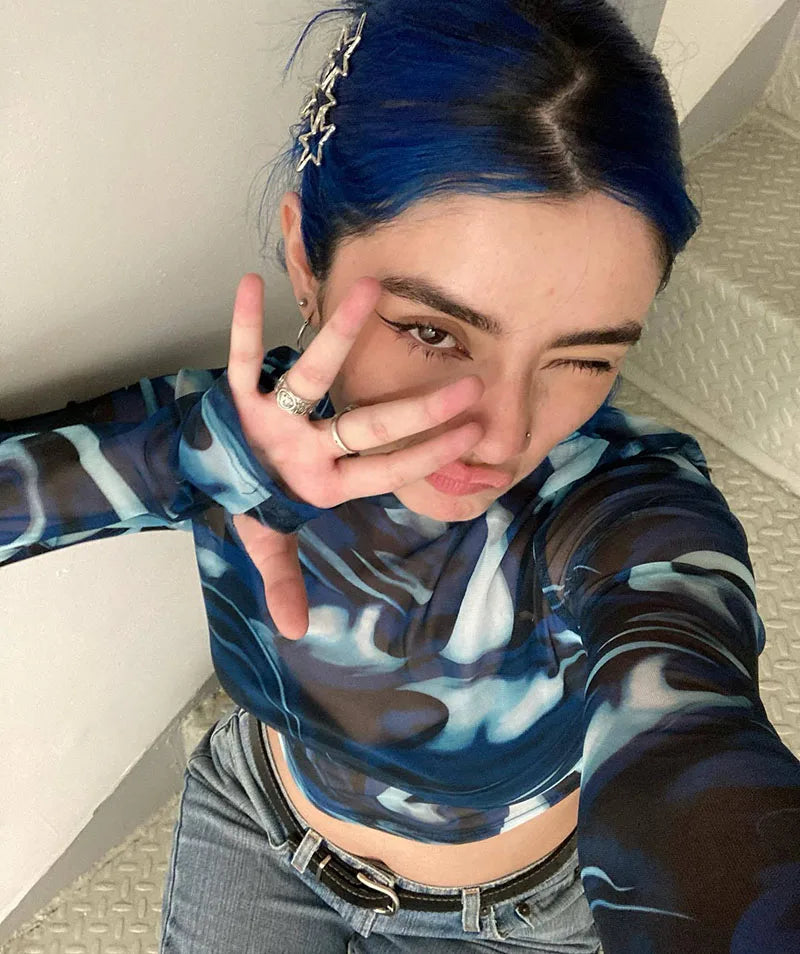 **Top Corto de Mujer de Malla Estilo Streetwear - Elegante y Sexy**