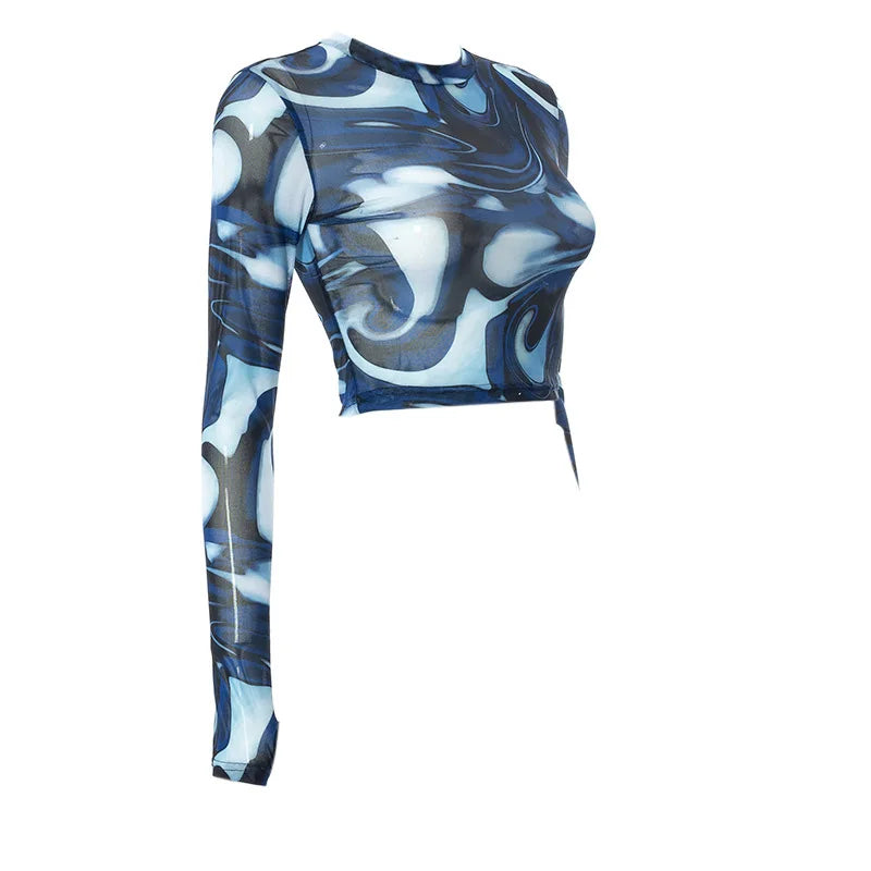 **Top Corto de Mujer de Malla Estilo Streetwear - Elegante y Sexy**